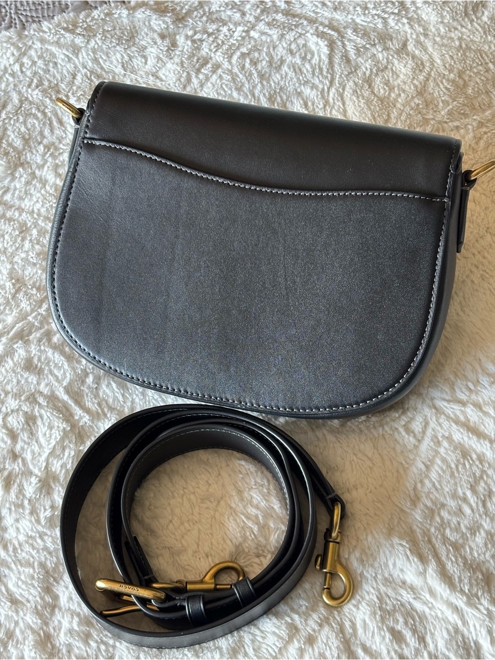 Coach Harley Crossbody (Large) in Black and Gold - Picture 2 of 9